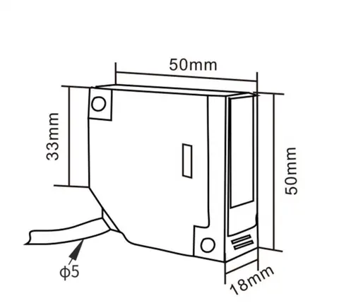 E3JK Square Photoelectric Sensor (Relay & Transistor Output) - dimensional drawing