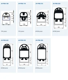 JH-PSE seven main safety edge profile cross-sections and dimensions